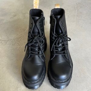 Black platform doc marten boots